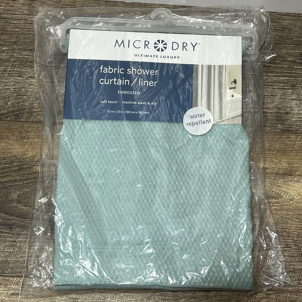 MICRODRY Ultimate LUXURY Pearl Shower Curtain/ Liner OEKO-TEX 72x72 Aquifer Blue